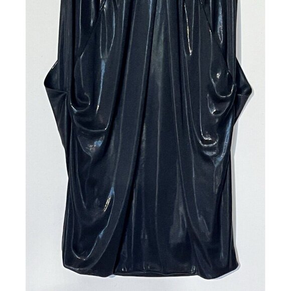 DIANE von FURSTENBERG DVF Lesley Black Liquid Jersey Sleeveless Shift Dress - Picture 4 of 10